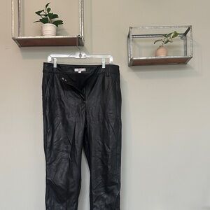 LOFT Black Leather Trousers
